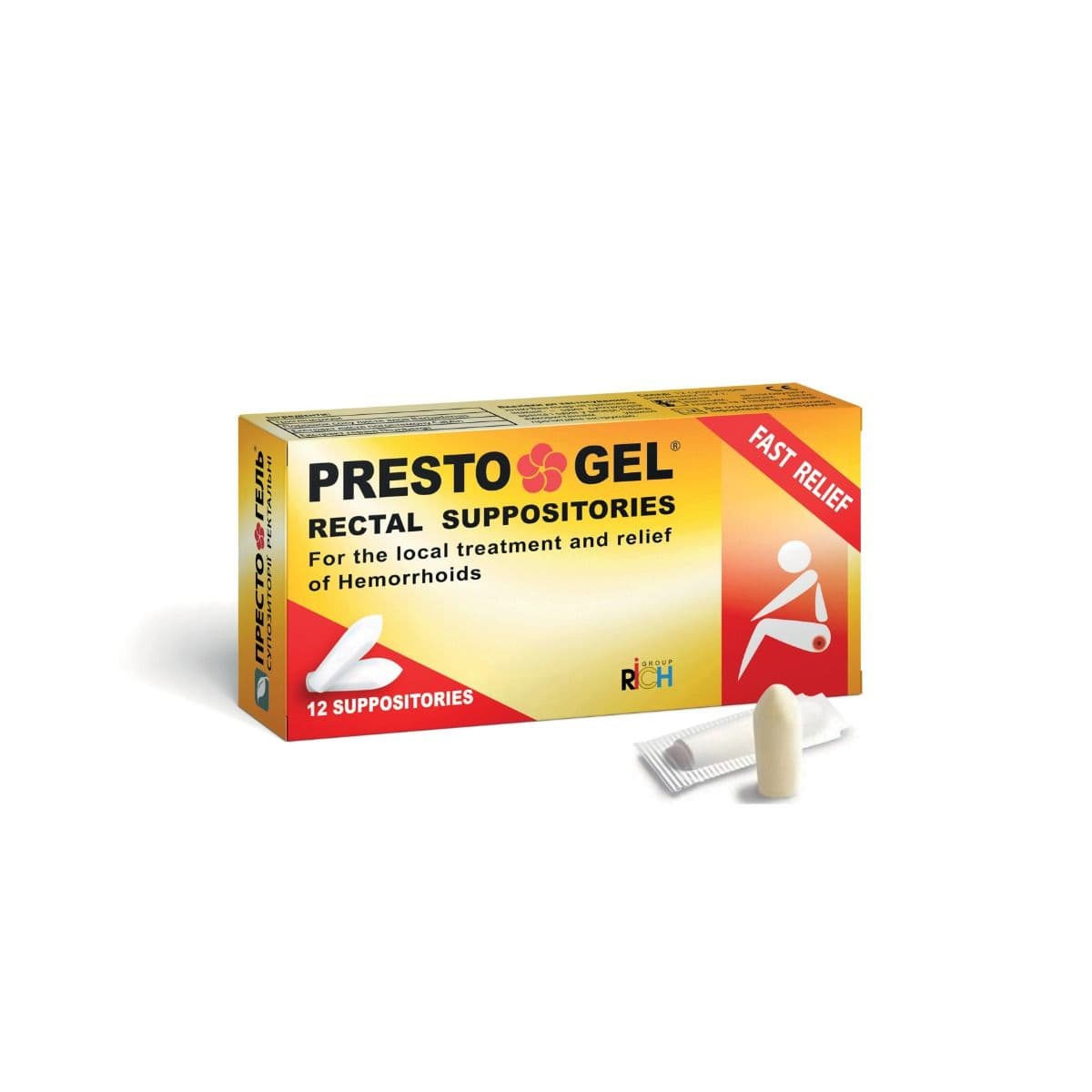 პრესტო გელი - Presto Gel 12 სუპოზიტორია