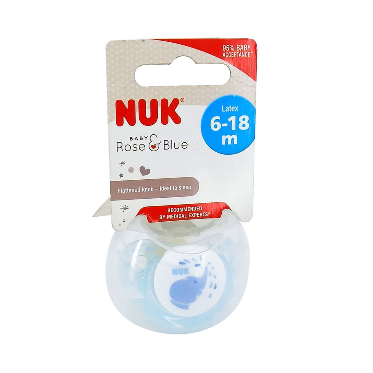 მატყუარა BABE BLUE ლატექსის 6-18 თვე 3380 ნუკი - Nuk