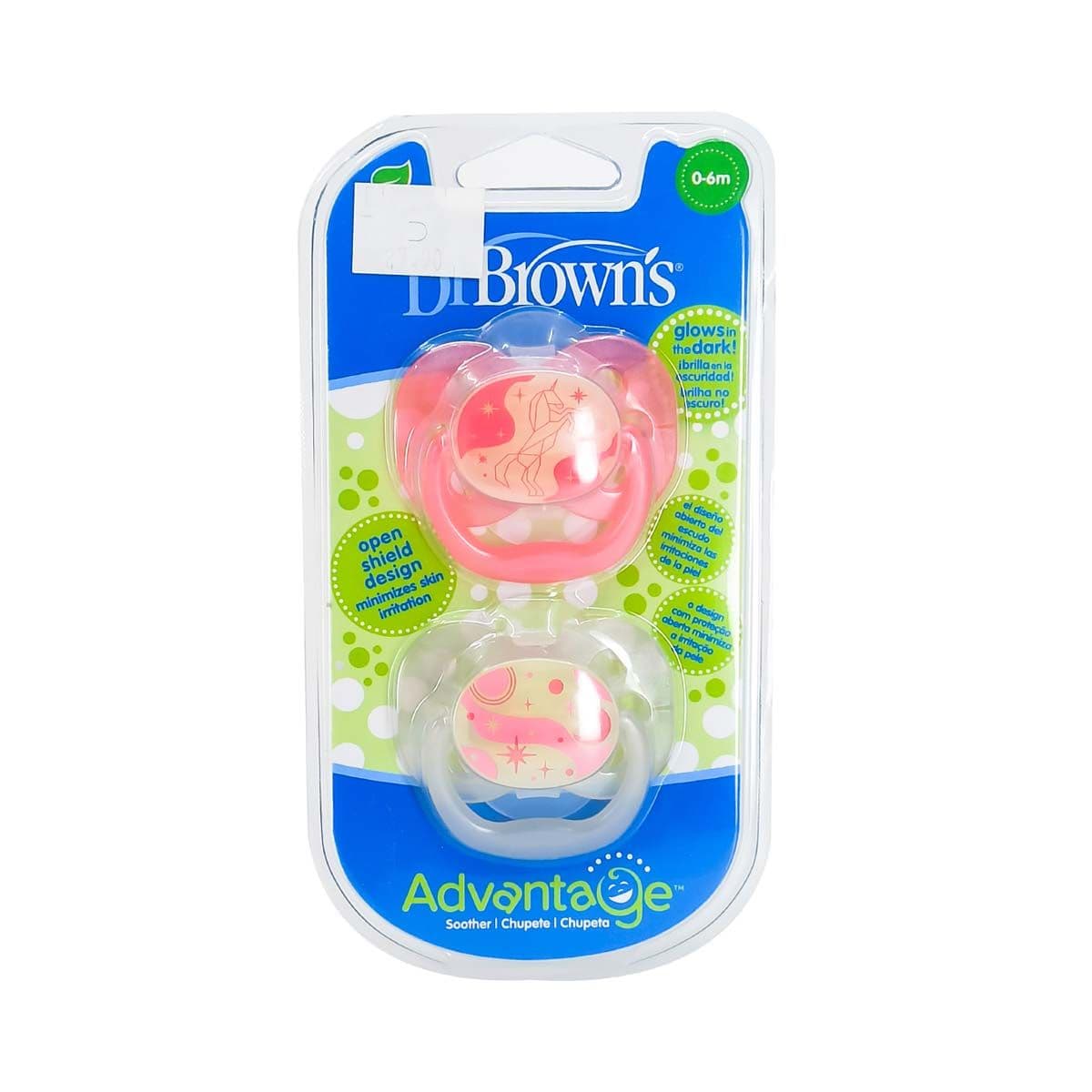 მანათობელი მატყუარა ვარდისფერი 0-6თ. 2 ცალი 1899 დოქტორ ბრაუნი - DrBrowns