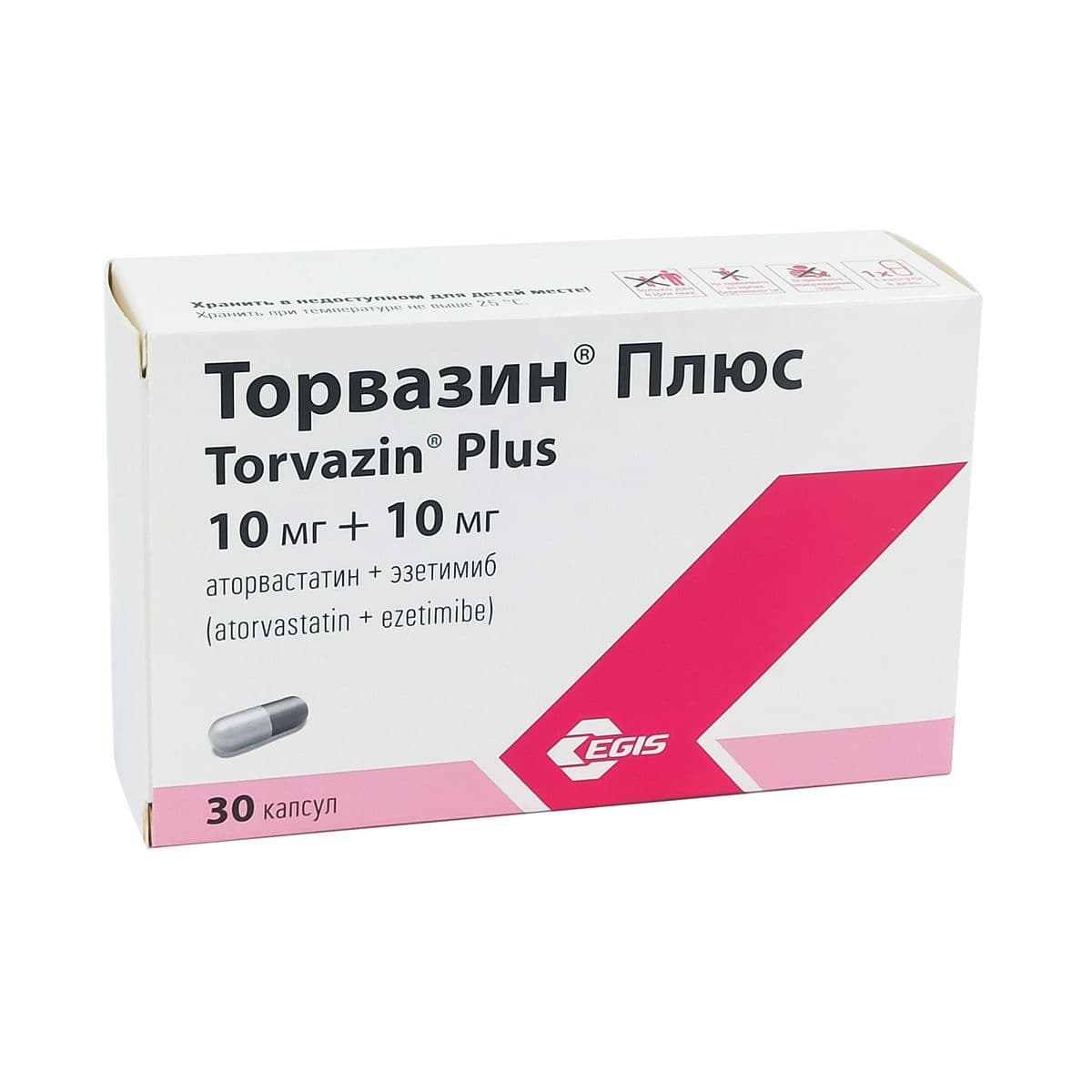 Torvazin Plus - ტორვაზინ პლიუსი 10/10მგ 30 კაფსულა