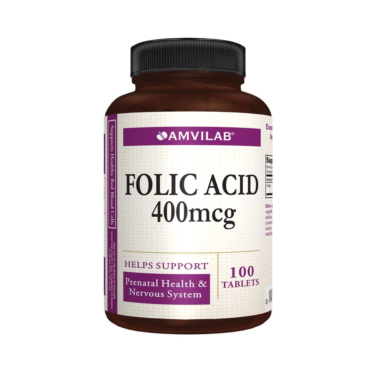 ფოლის მჟავა 400მკგ 100 ტაბლეტი ამვილაბი - Amvilab