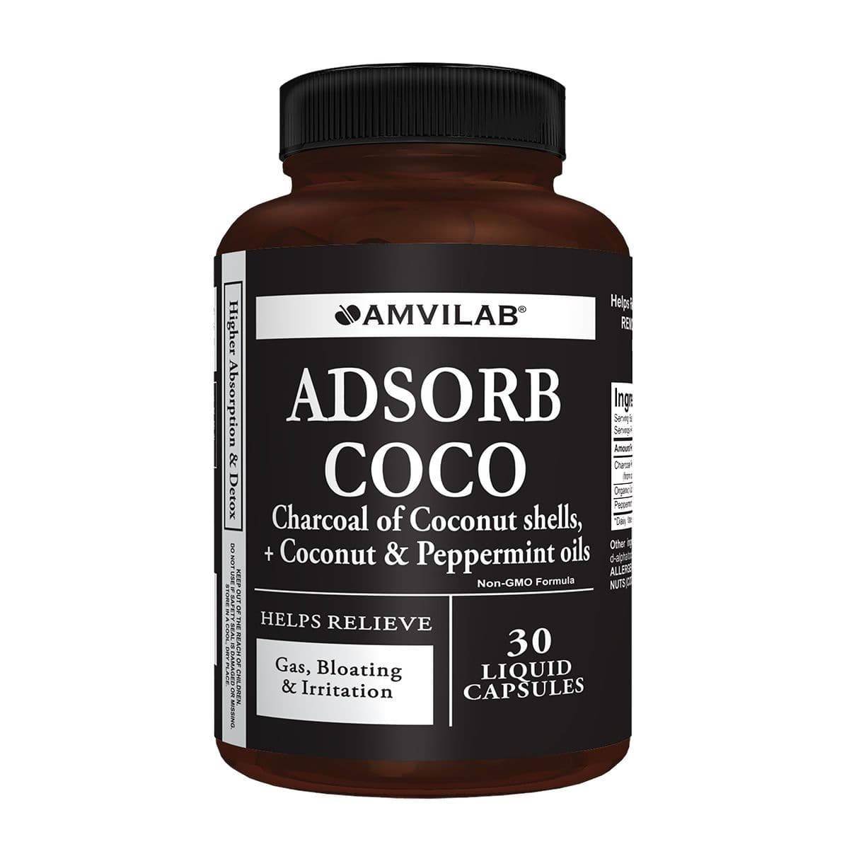 ქოქოსის ნახშირი 30 კაფსულა ამვილაბი - Amvilab