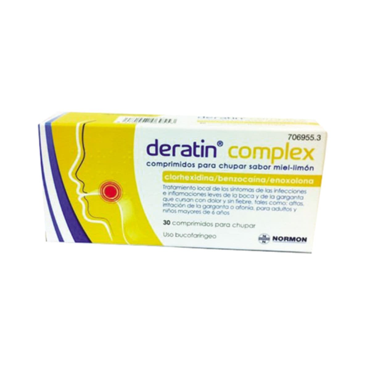 დერატინ კომპლექსი - Deratin Complex თაფლი და ლიმონი 30 საწუწნი ტაბლეტი