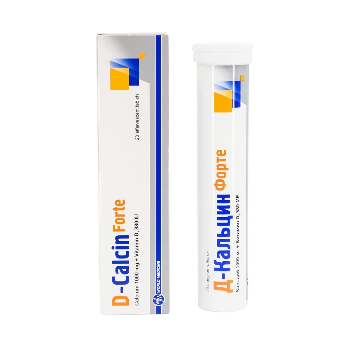 D-კალცინ - D-Calcin ფორტე 1000მგ + 880სე 20 ტაბლეტი