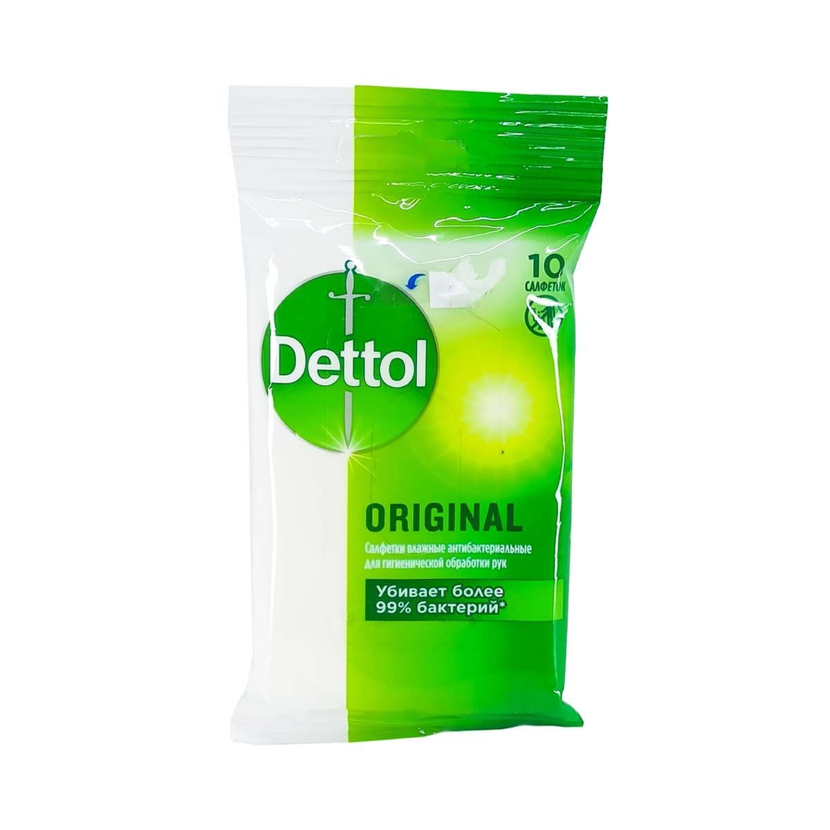 Dettol - დეტოლი სველი ხელსახოცი 10 ცალი 390472