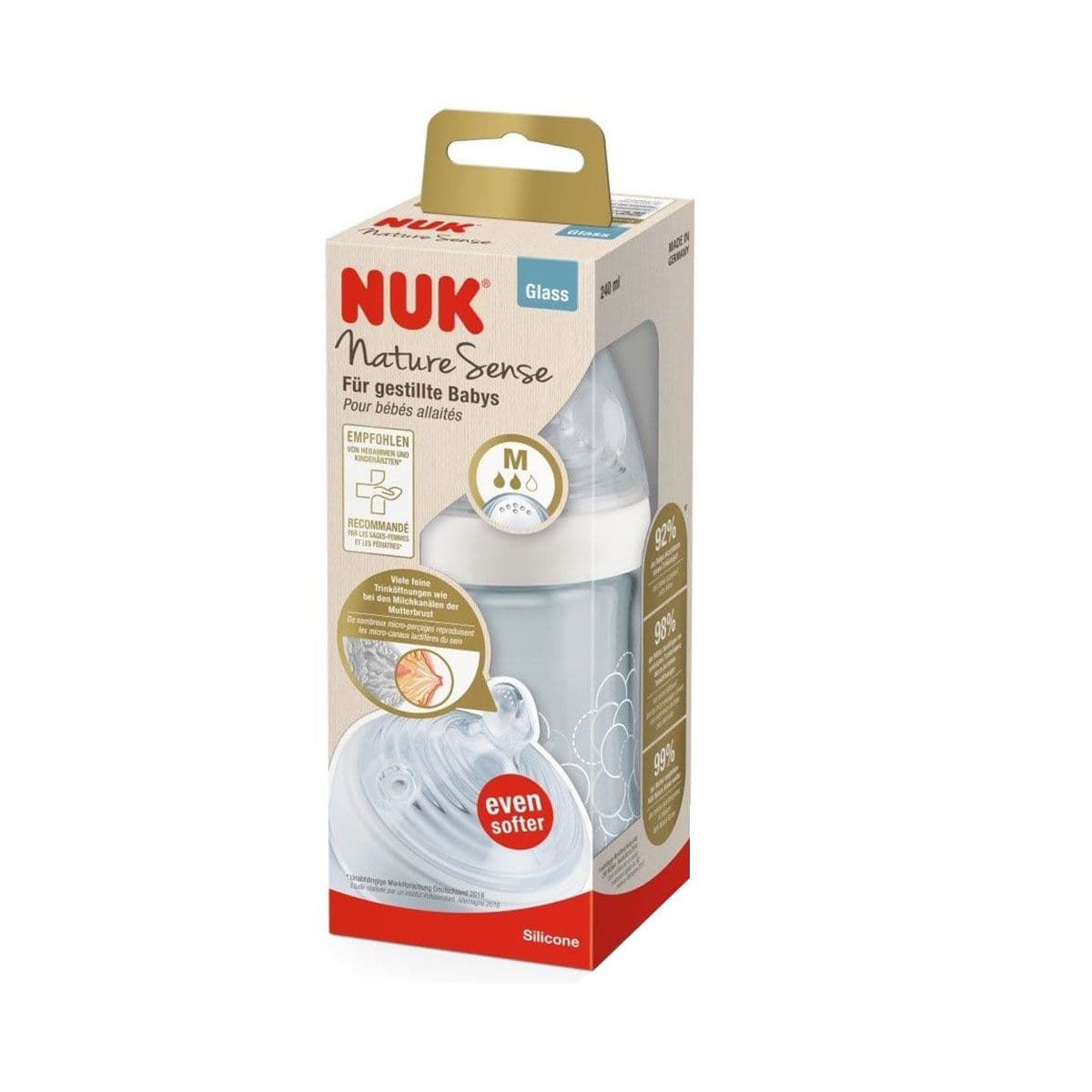 ბოთლი შუშის 240 მლ 1258 ნუკი - Nuk