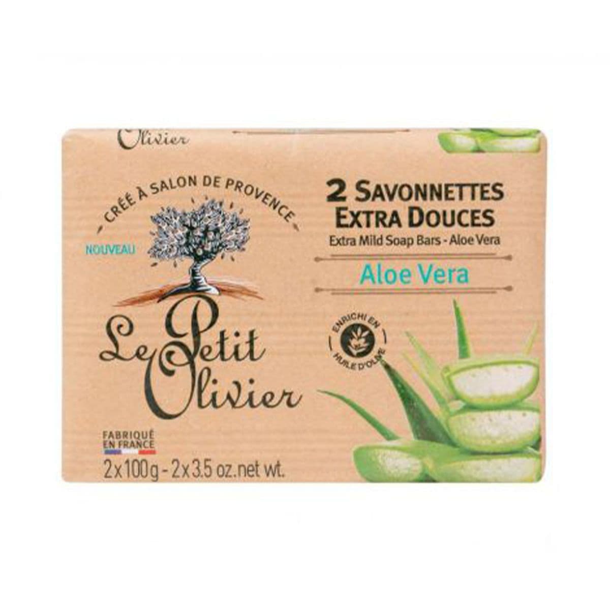 საპონი ალოე 100გ 2 ცალი 5097 ლე პეტიტ ოლივიე - Le Petit Olivier