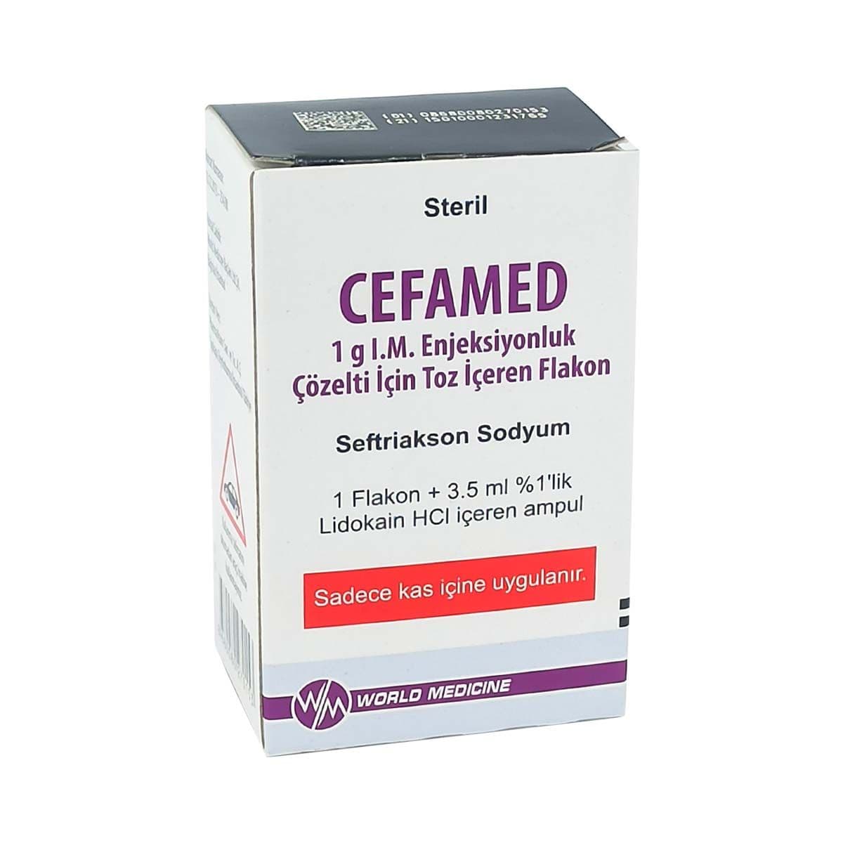 ცეფამედი - Cefamed 1გ 1 ცალი ფლაკონი გამხსნელით