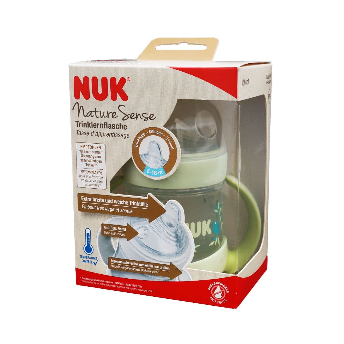 ბოთლი სასწავლო NATURE მწვანე 9101 ნუკი - Nuk