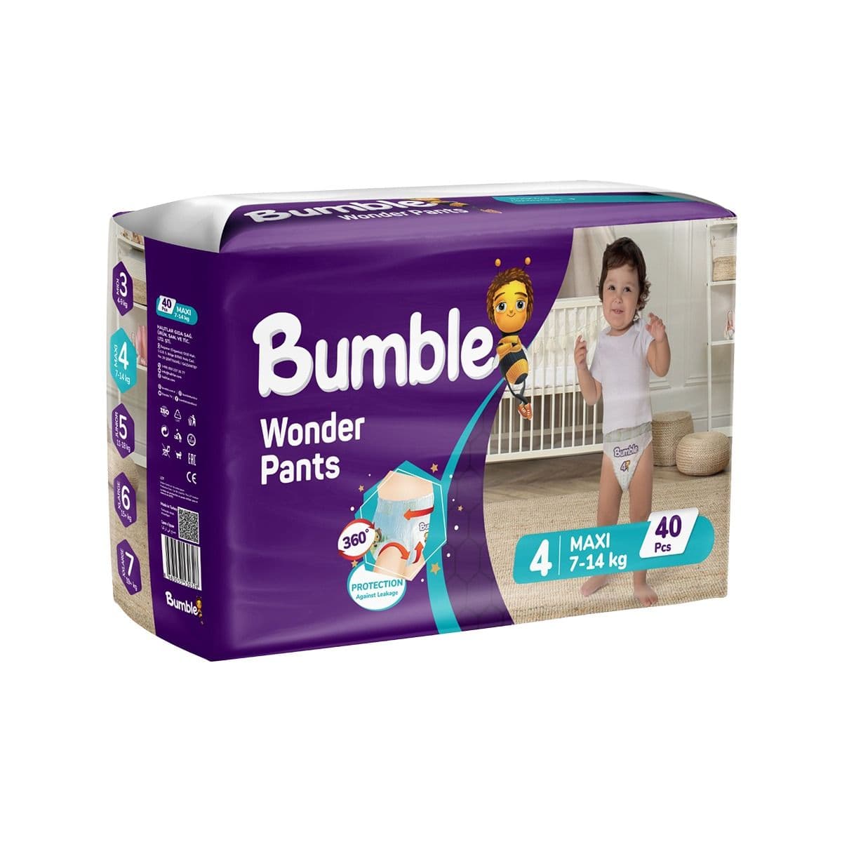 ბავშვის ტრუსი 7-14კგ 40 ცალი 0328 ბამბლ ბეიბი - Bumble Baby