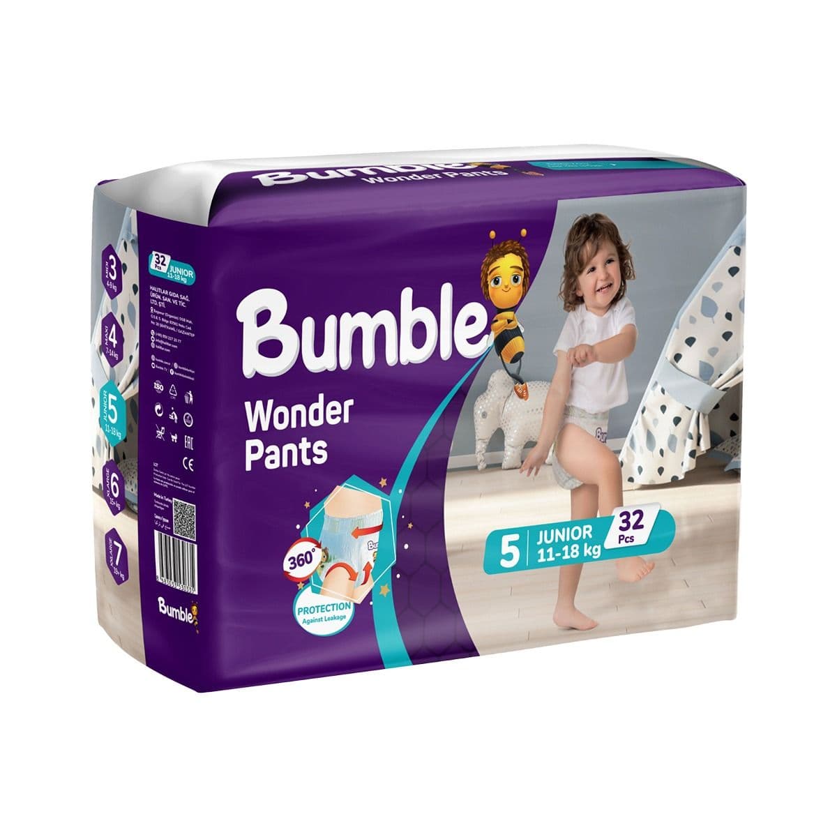 ბავშვის ტრუსი 11-18 კგ 32 ცალი 0335 ბამბლ ბეიბი - Bumble Baby