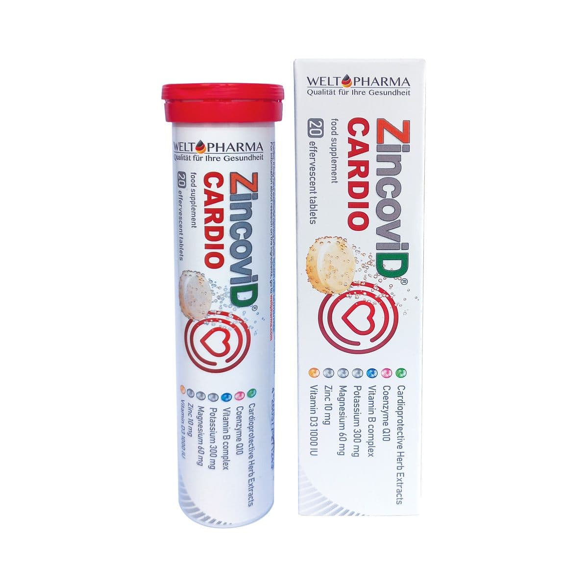 ცინკოვიდი კარდიო - Zincovid Cardio შუშხუნა ტაბლეტი 20 ცალი