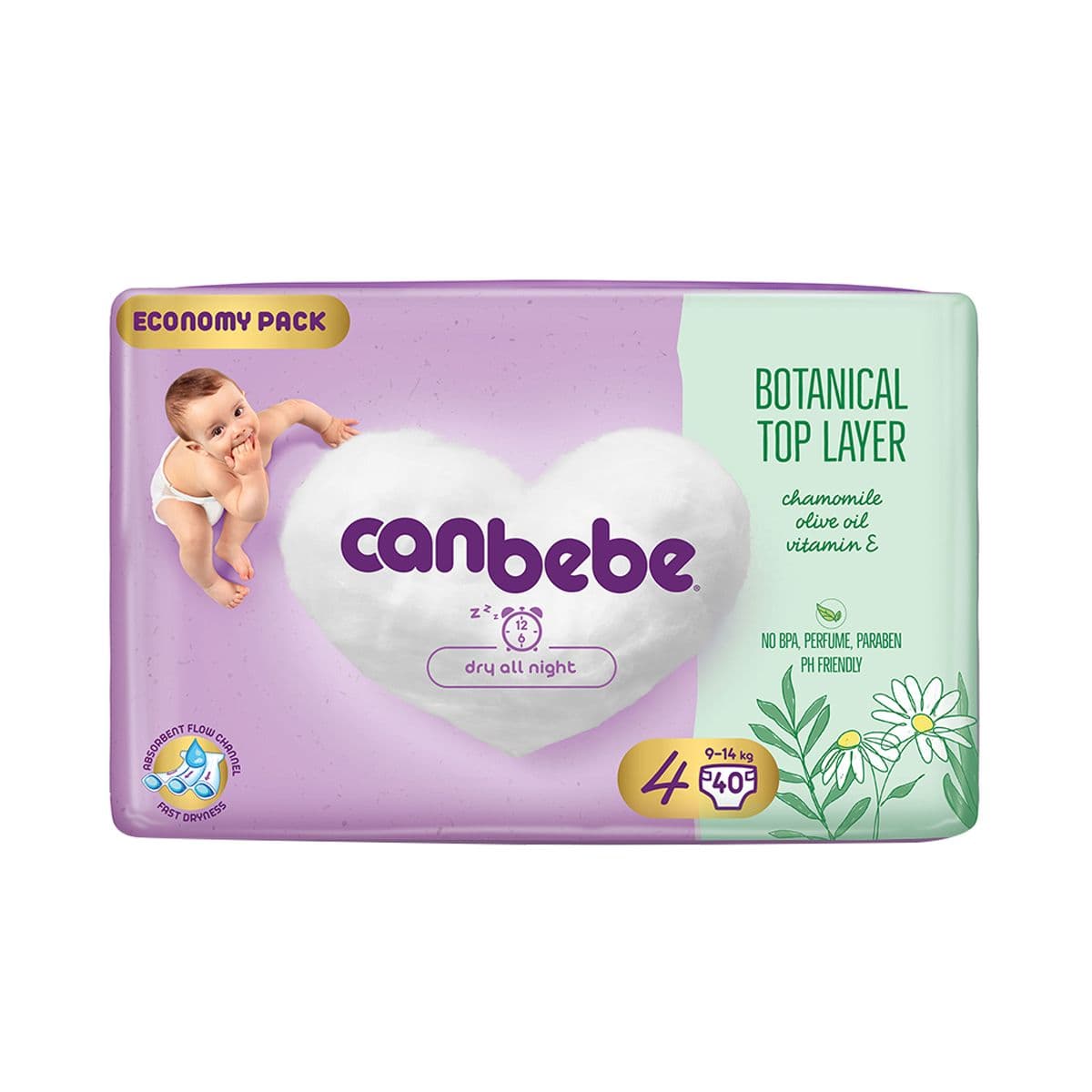 საფენი ბავშვის Botanical 9-14 კგ 40 ცალი 5246 ქანბებე - Canbebe