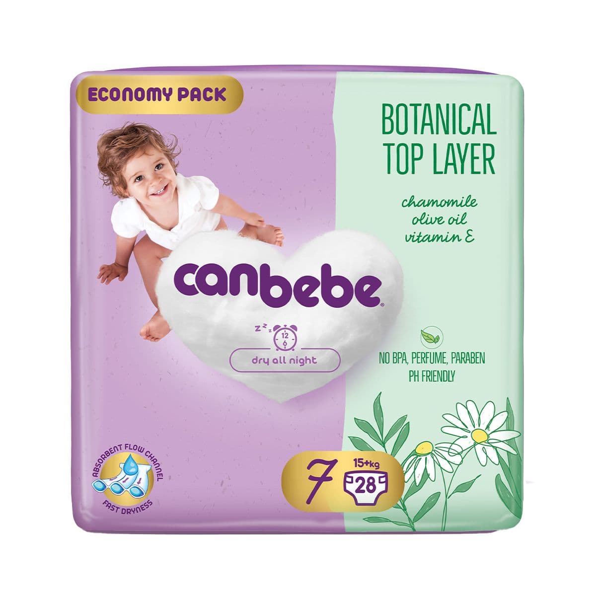 საფენი ბავშვის Botanical 15+ კგ 28 ცალი 5284 ქანბებე - Canbebe