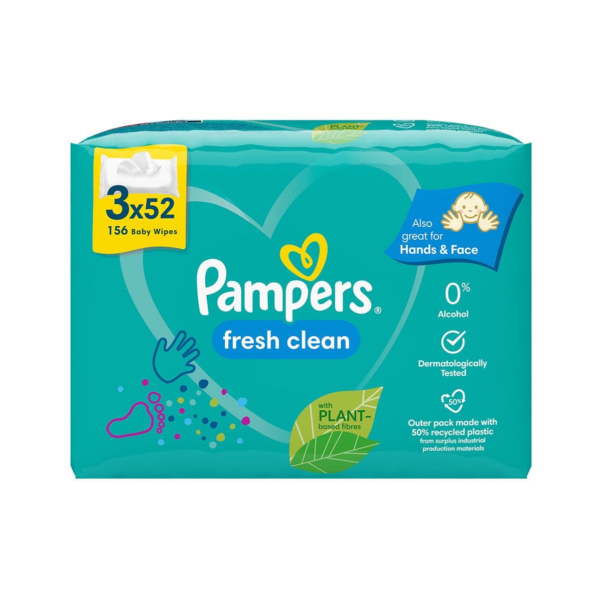 პამპერსი - Pampers სველი ხელსახოცი 52 ცალი 3 შეკვრა 7864