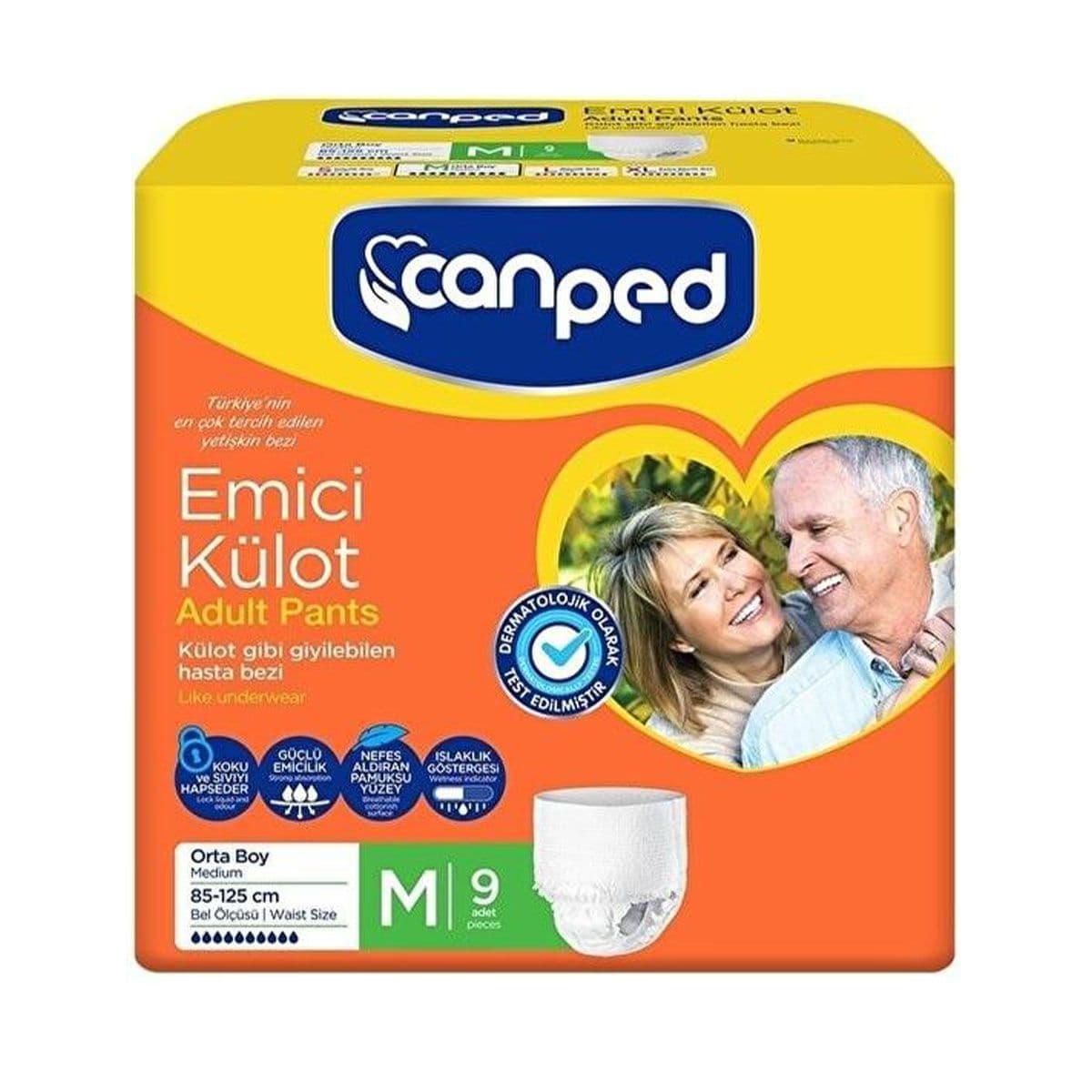 ტრუსი მოზრდილებისთვის MEDIUM 9 ცალი 0620 ქანპედი - Canped