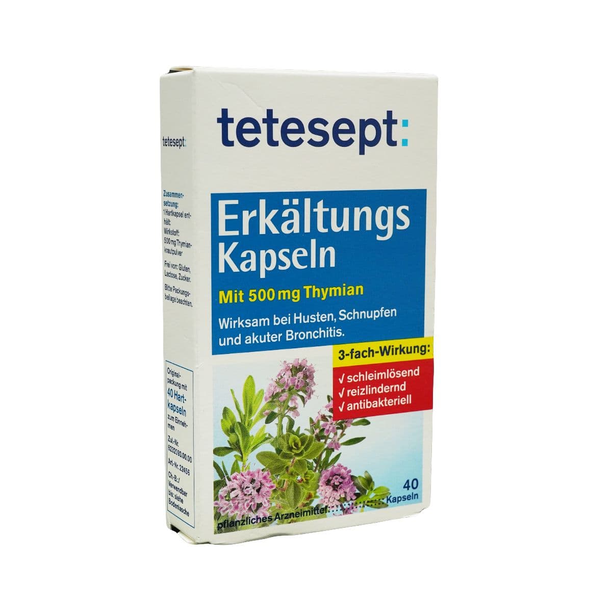 ტეტესეპტი - Tetesept გაციების 500მგ 40 კაფსულა