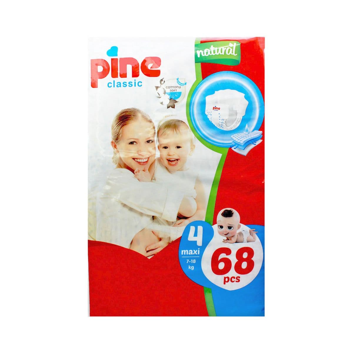 ბავშვის საფენი 7-18 კგ 68 ცალი 4444 ფაინი - Pine