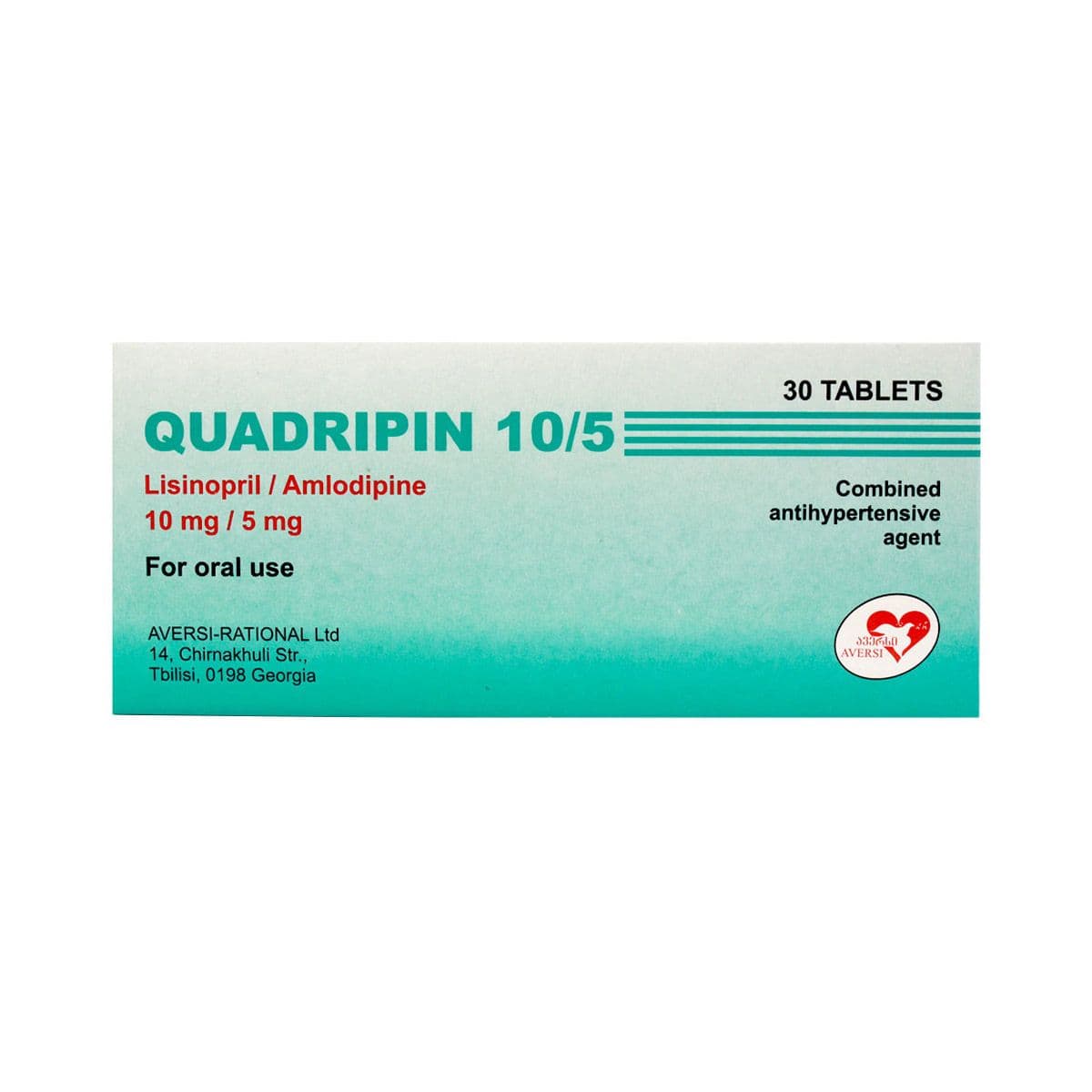 კვადრიპინი - Quadripin 10მგ/5მგ 30 ტაბლეტი