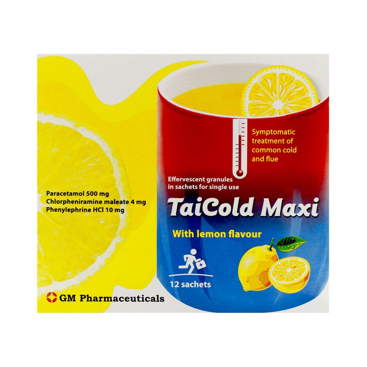 ტაიქოლდი - Taicold მაქსი ლიმონი 12 პაკეტი