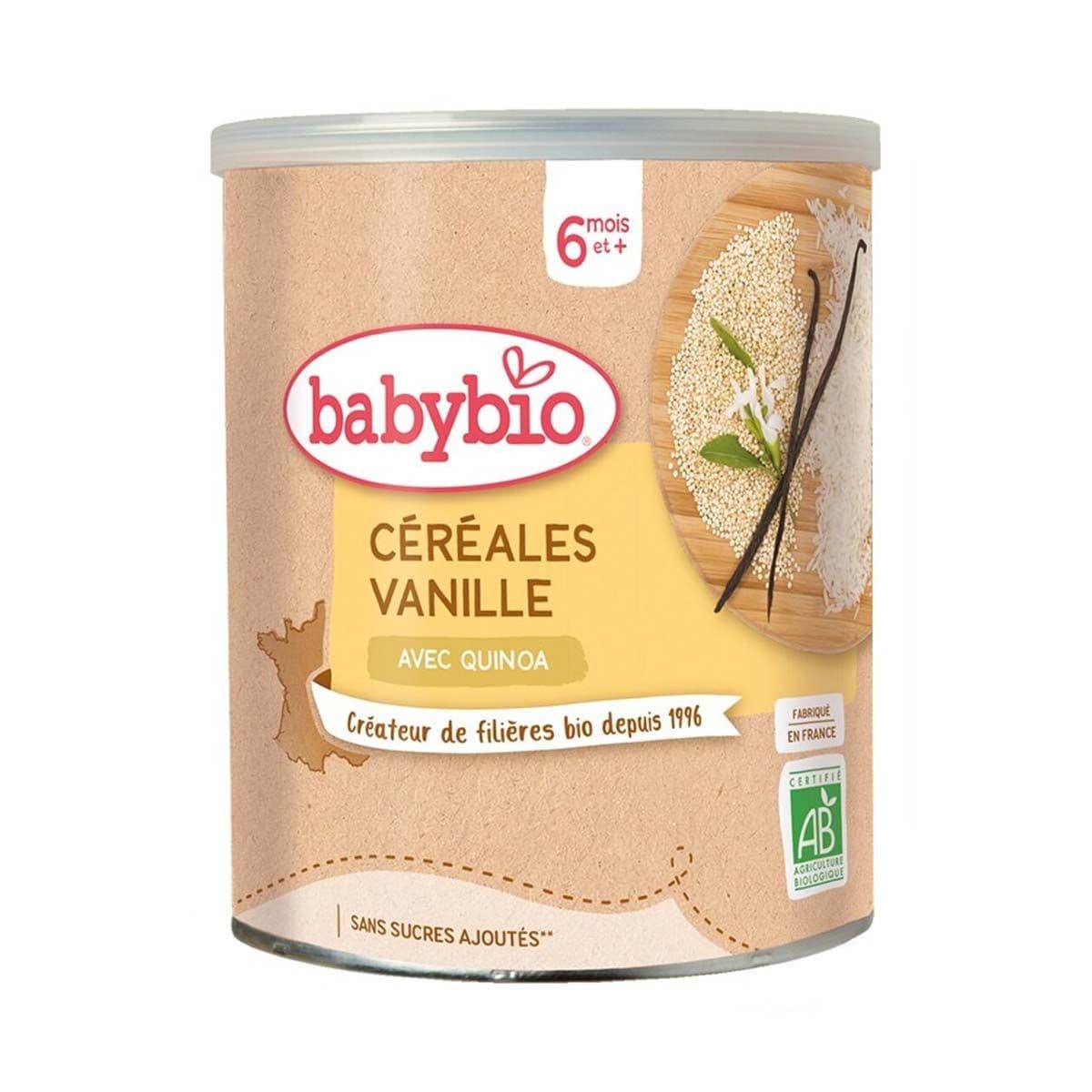 ურძეო ფაფა ქინოა და ბრინჯი ვანილით 0102 ბეიბი ბიო - Baby Bio