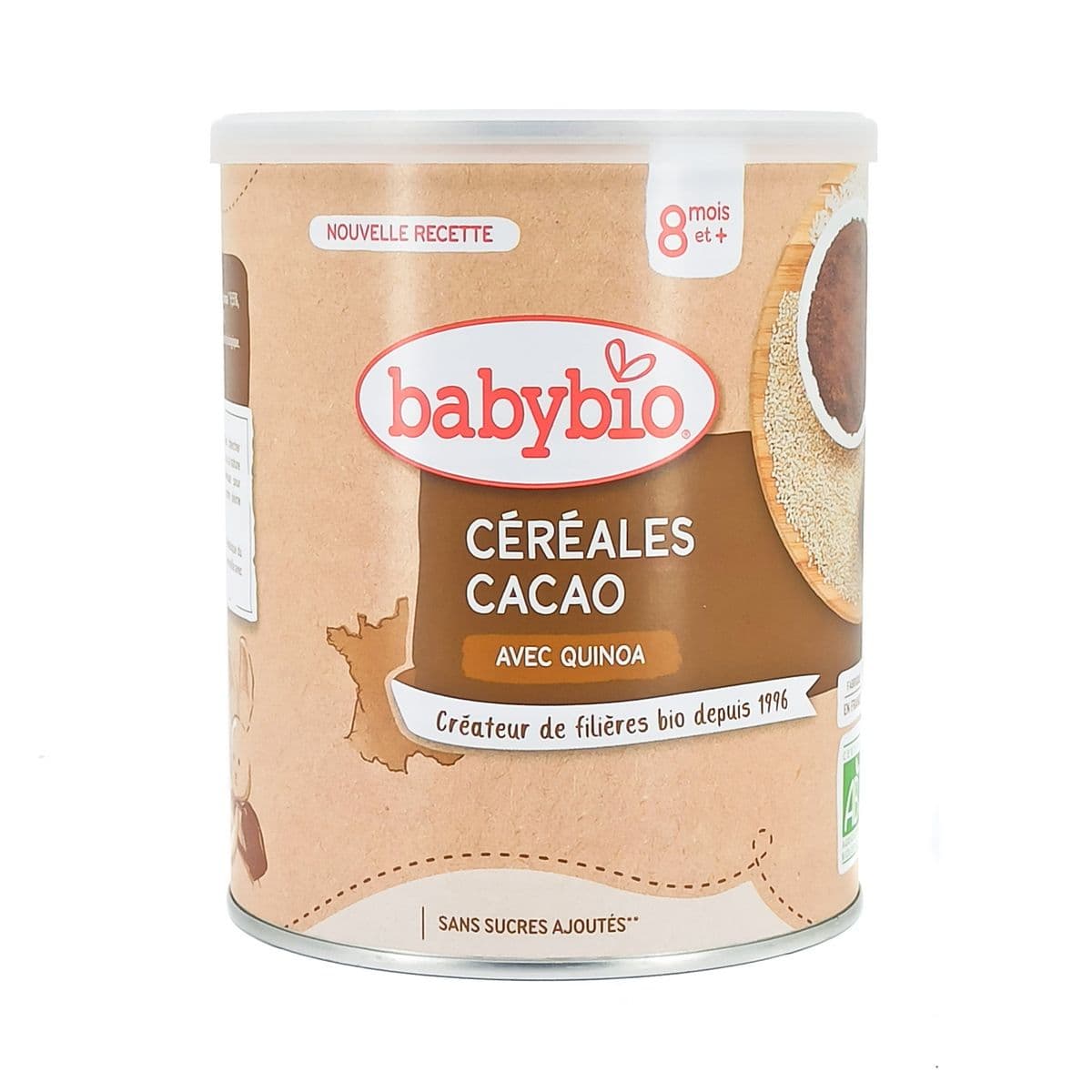 ურძეო ფაფა ქინოა და ბრინჯი კაკაოთი 0119 ბეიბი ბიო - Baby Bio