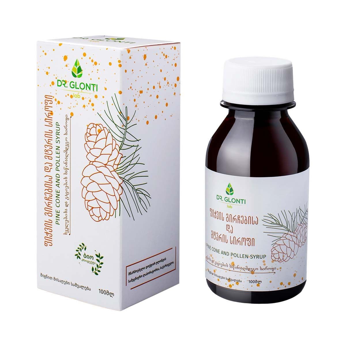 ფიჭვის გირჩების და მტვრის სიროფი 100მლ