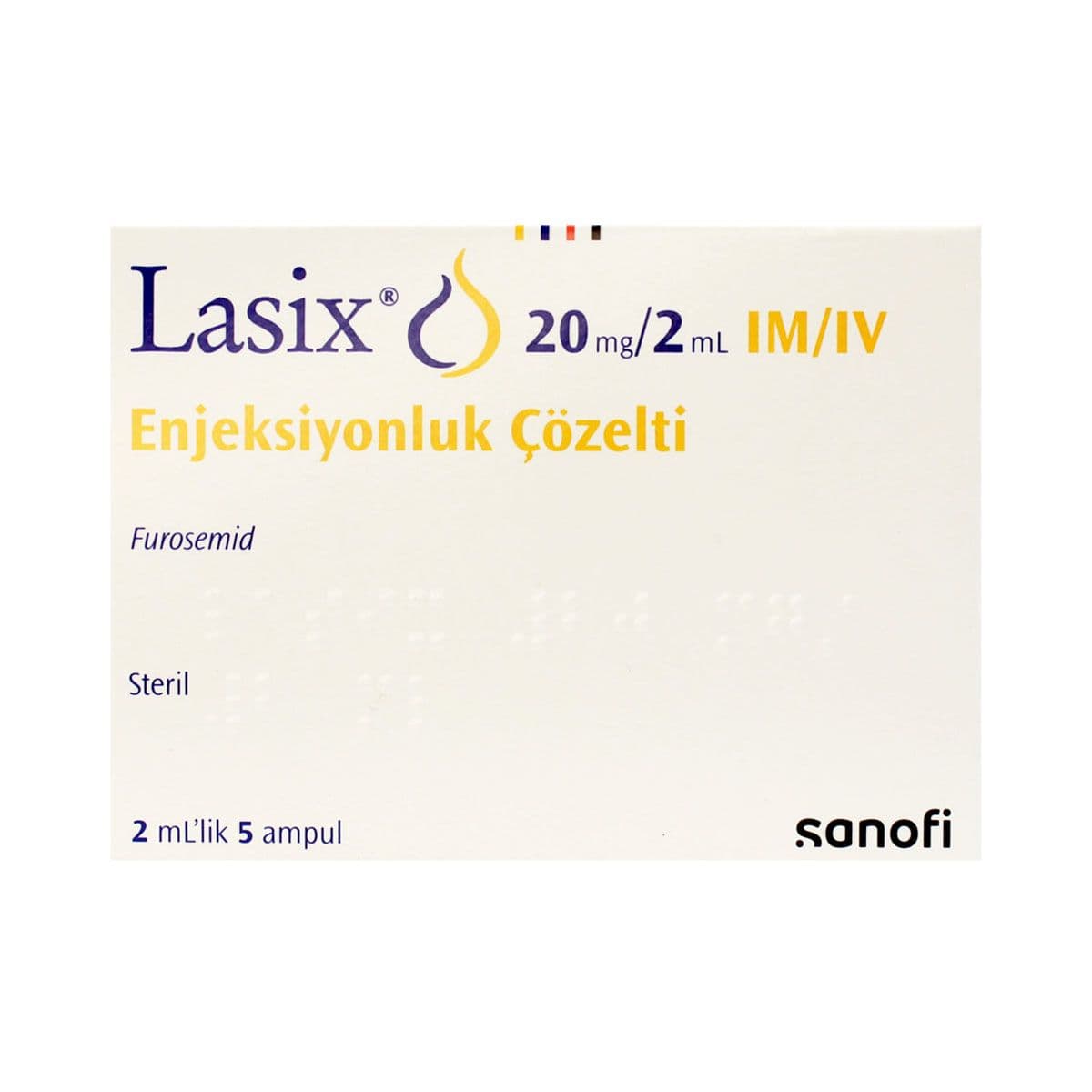 ლაზიქსი - Lasix 20მგ/2მლ 2მლ 5 ამპულა