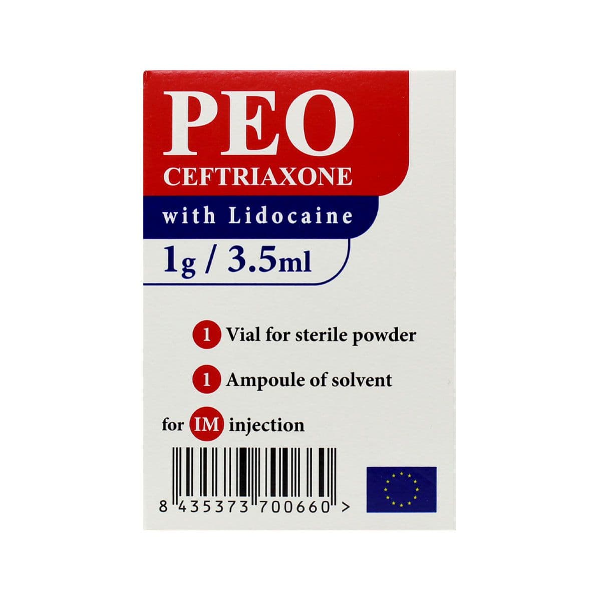 პეო - Peo ლიდოკაინით 1გ+3.5მლ 1 ფლაკონი
