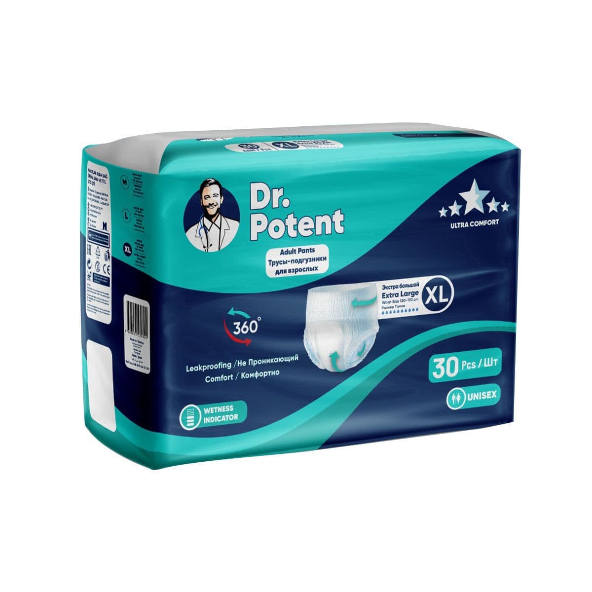 მწოლიარის ტრუსი XL 30 ცალი 0304 დოქტორ პოტენტი - Dr. Potent