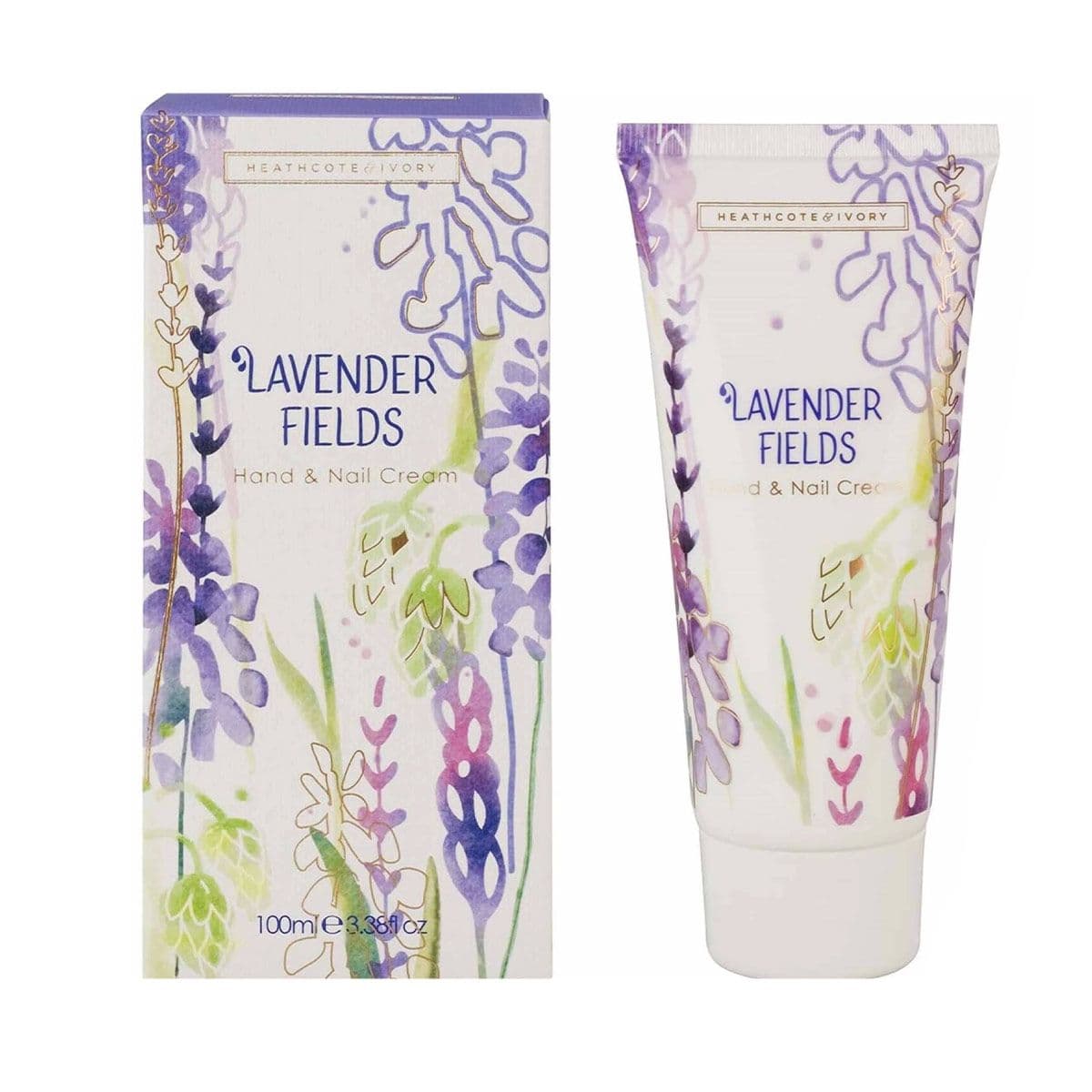 ხელის და ფრჩხილის კრემი 100მლ Lavender Fields 1813 ჰესკოტი და აივორი - Heathcote & Ivory