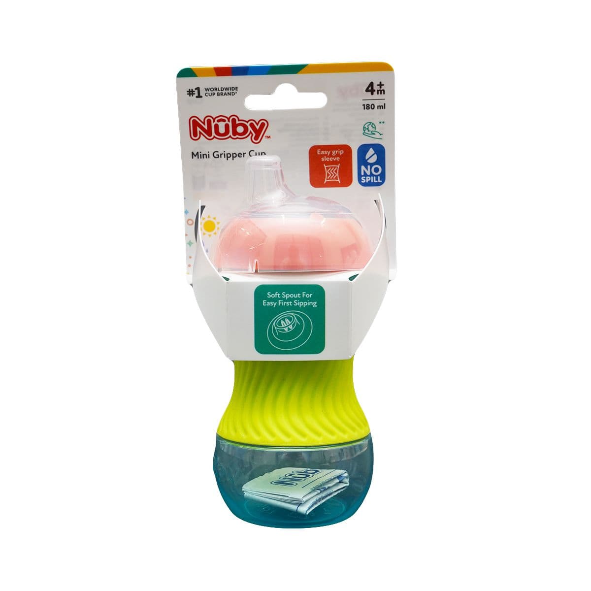 ბოთლი საწრუპით 4+ 180მლ 04032 ნუბი - Nuby