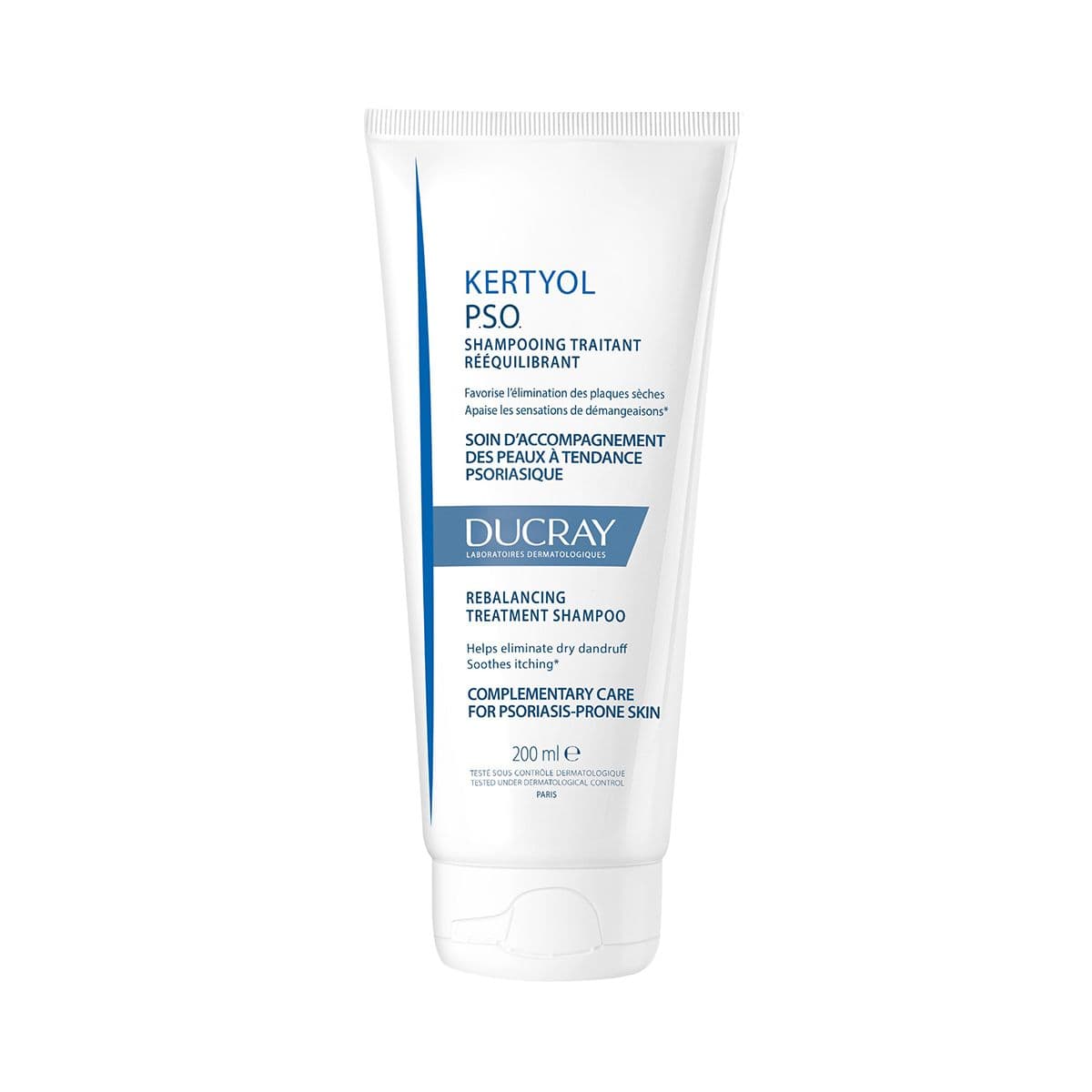 შამპუნი ფსორიაზისკენ მიდრეკილი აქერცლილი და გაღიზიანებული სკალპისთვის Kertyol PSO 200მლ 8473 დუკრე - Ducray