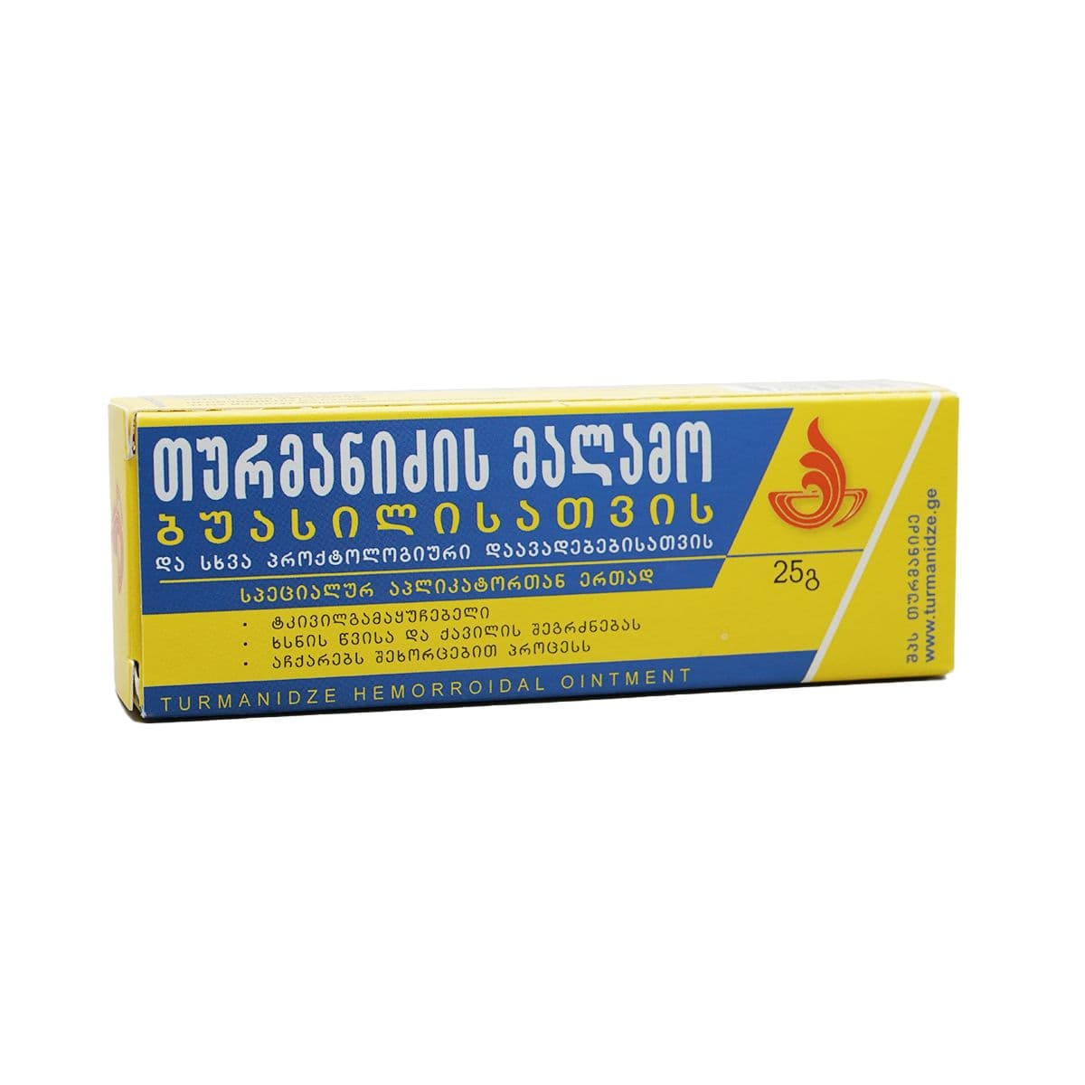 Turmanidze Hemorroidal Ointment - თურმანიძის მალამო ბუასილის 25გ აპლიკატორით