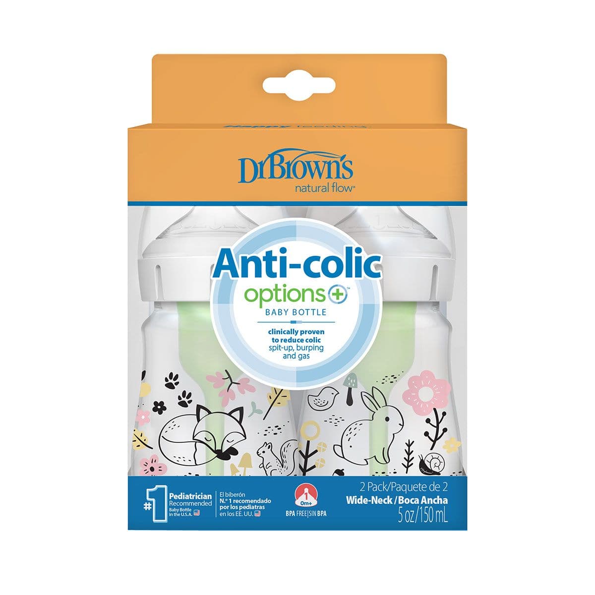 ბოთლი ფართო ყელით Options+ ტყე 2 ცალი 2739 დოქტორ ბრაუნი - DrBrowns