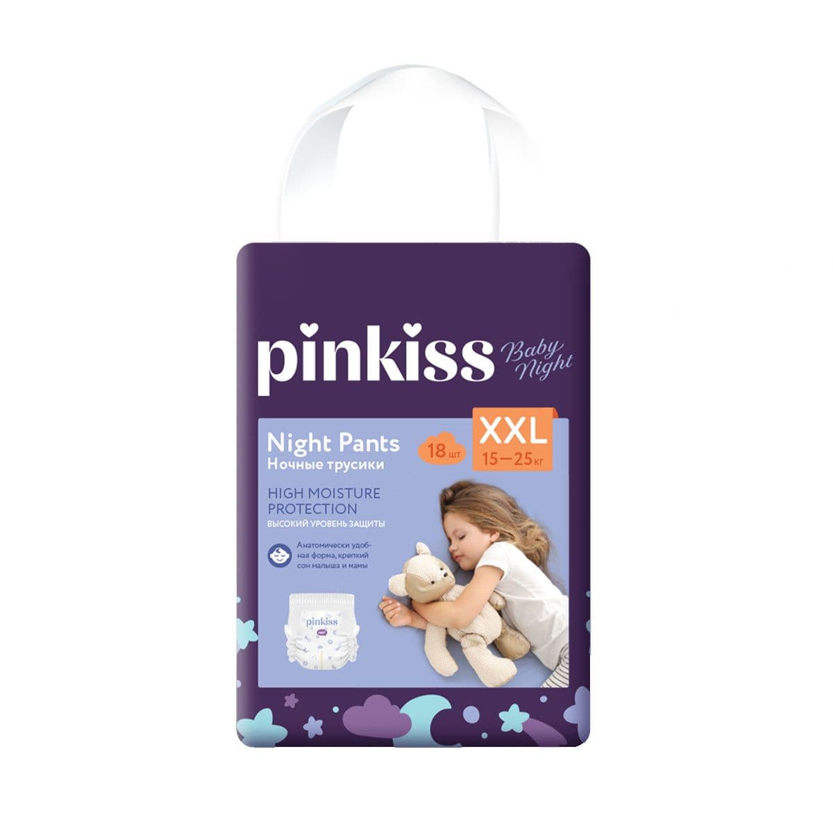 ბავშვის საფენი ტრუსი ღამის 15-25კგ 18 ცალი 0094 პინკის - Pinkiss