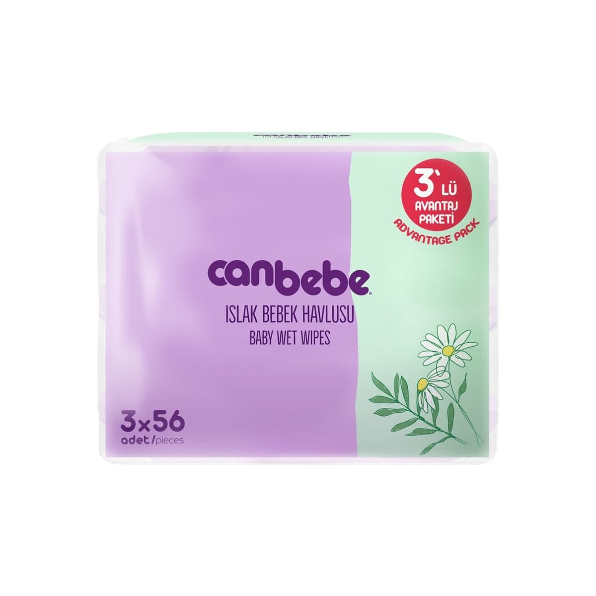 ბავშვის სველი ხელსახოცი 56 x 3 ცალი 0330 ქანბებე - Canbebe