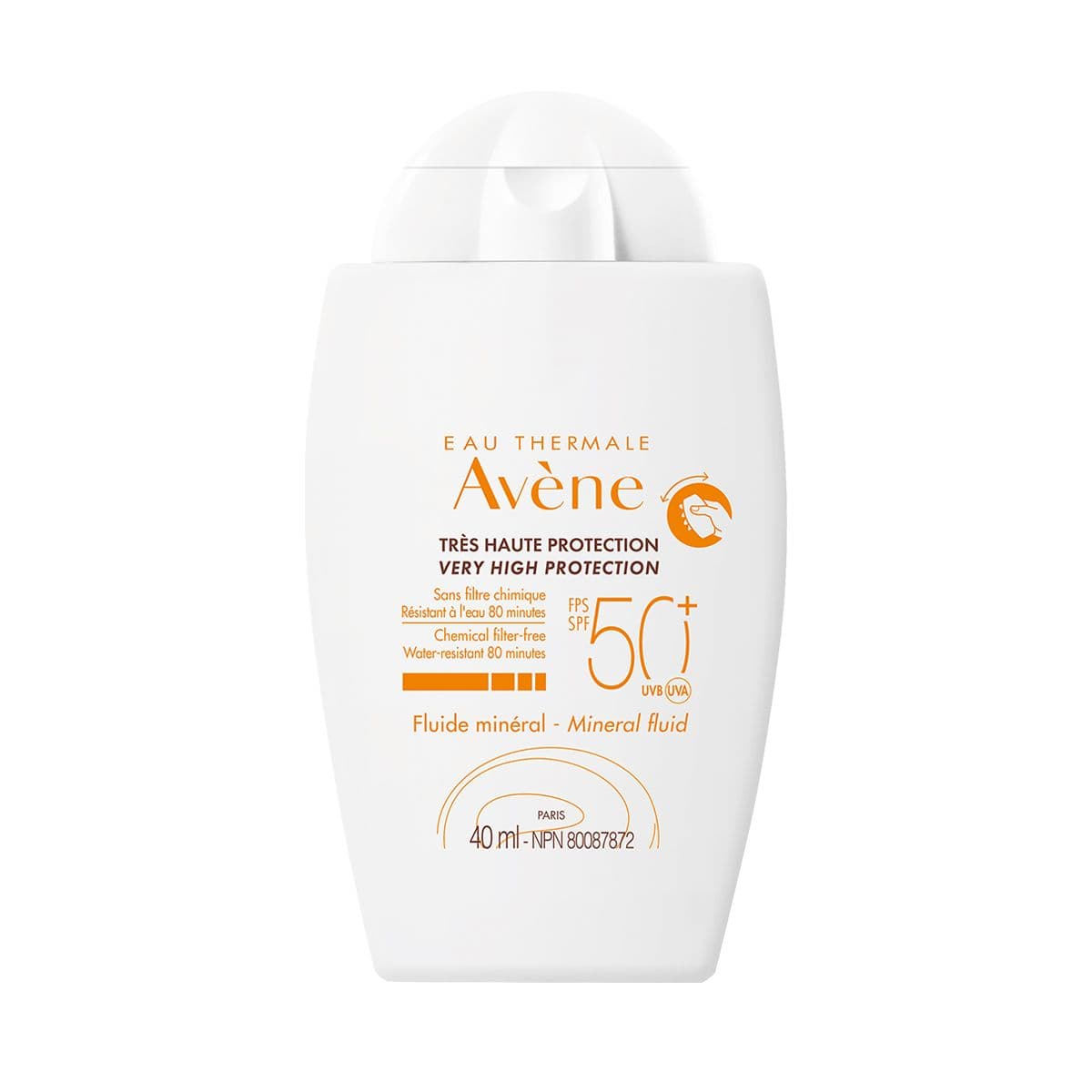 მზისგან დამცავი მინერალური ფლუიდი SPF 50+ 40მლ 8671 ავენი - Avene