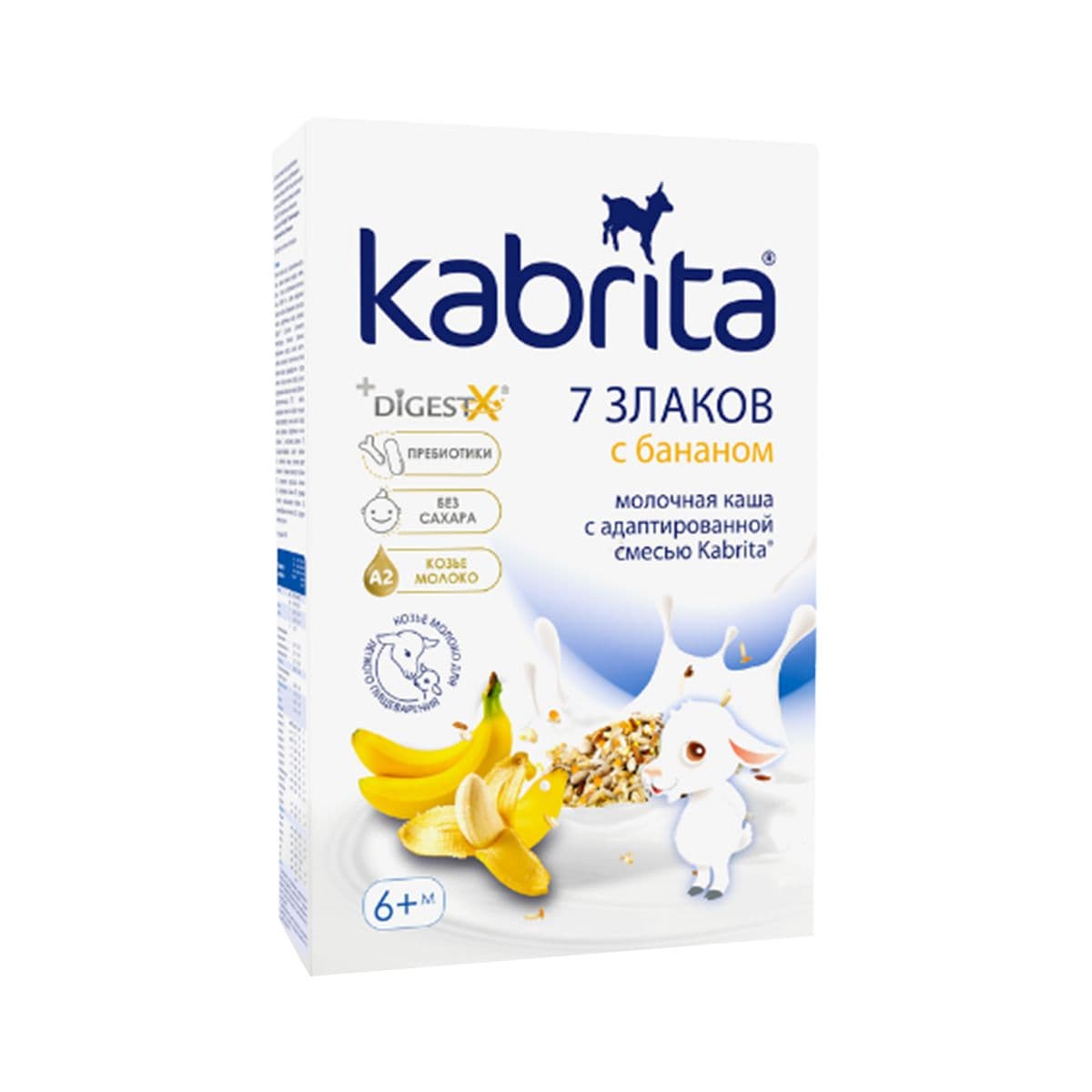 ფაფა თხის რძით 7 მარცვალი ბანანით 6 თვიდან 180 გ 6376 კაბრიტა - Kabrita