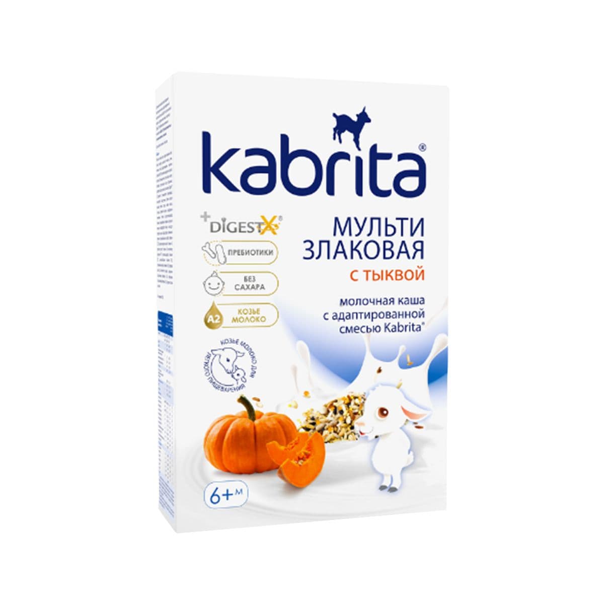 ფაფა თხის რძით 7 მარცვალი და გოგრა 6 თვიდან 180 გ 7991 კაბრიტა - Kabrita