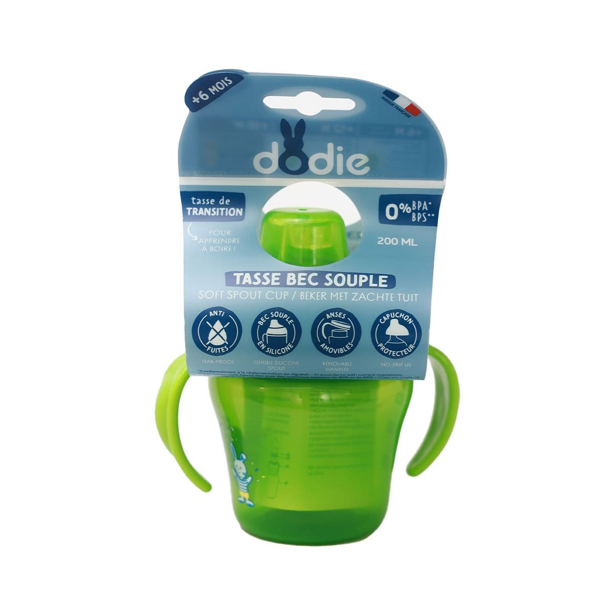 ჭიქა სასწავლო 6 თვიდან მწვანე 200მლ 1635 დოძიე - DODIE
