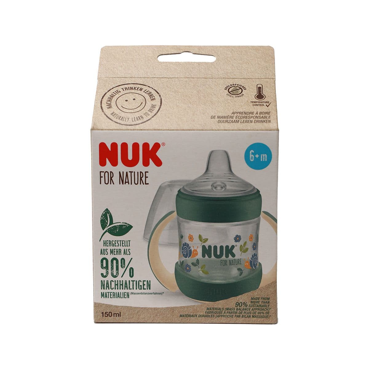 ბოთლი პლასტმასის 150მლ და სილიკონის საწოვარა 9587 ნუკი - Nuk