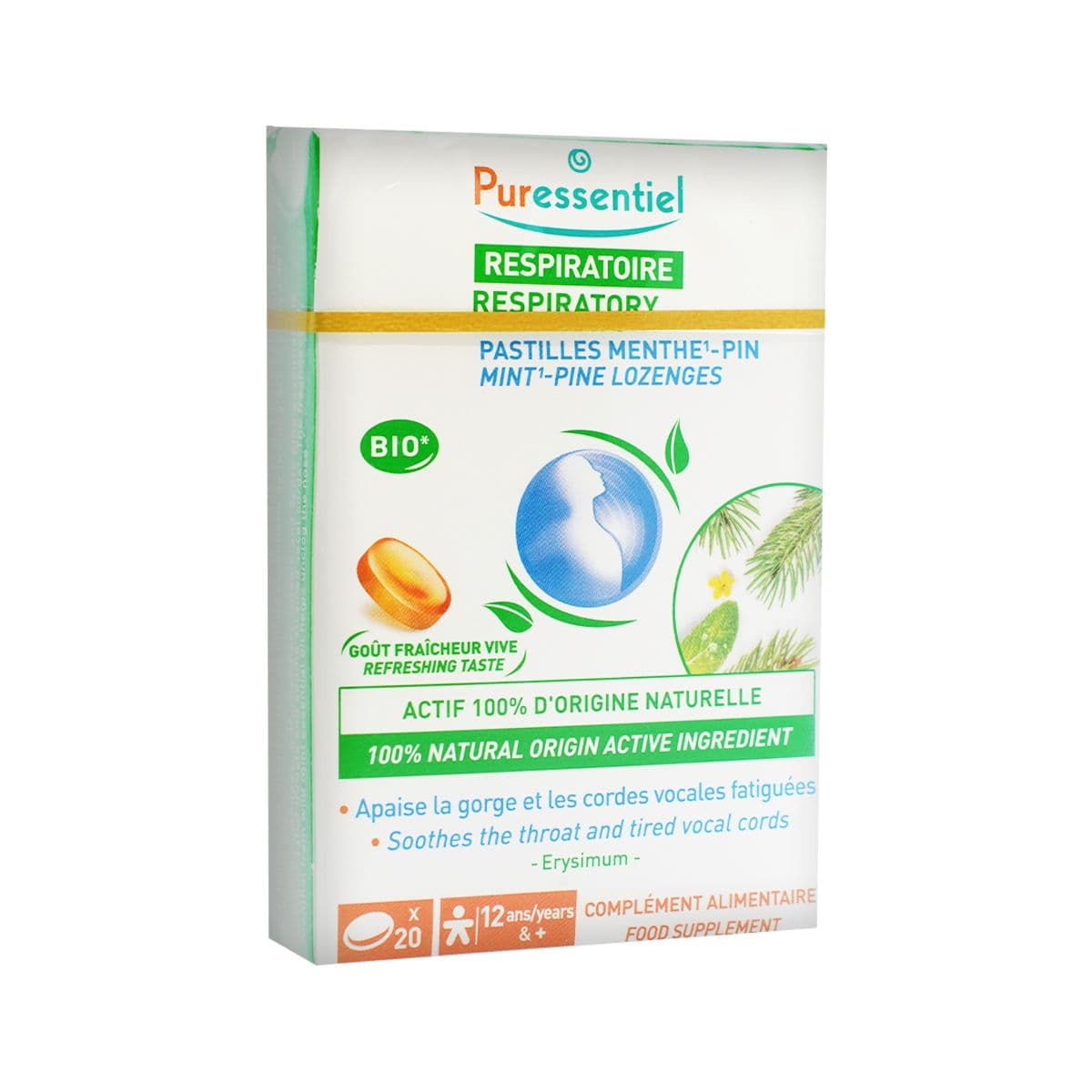 რესპირატორი პიტნით საწუწნი 20 ტაბლეტი ფიურესენშელი - Puressentiel