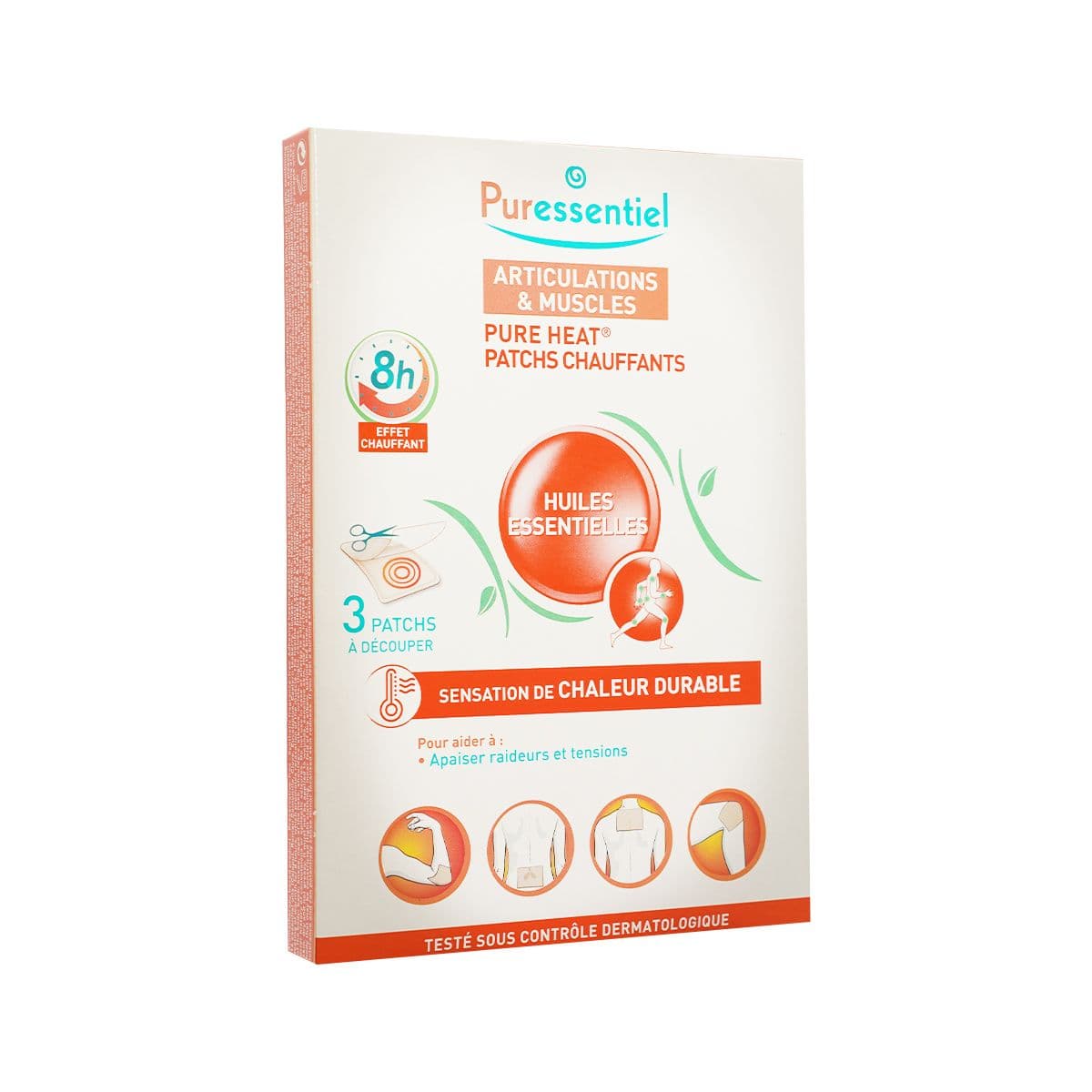 კუნთების და სახსრების გამახურებელი პაჩები 14 ეთერზეთი 3 ცალი ფიურესენშელი - Puressentiel