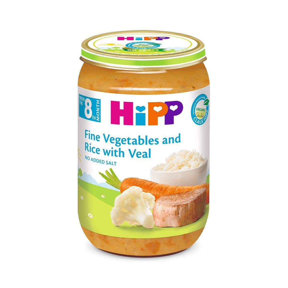 მენიუ ხბოს ხორცით ბრინჯით და ბოსტნეულით 6413 ჰიპი - Hipp