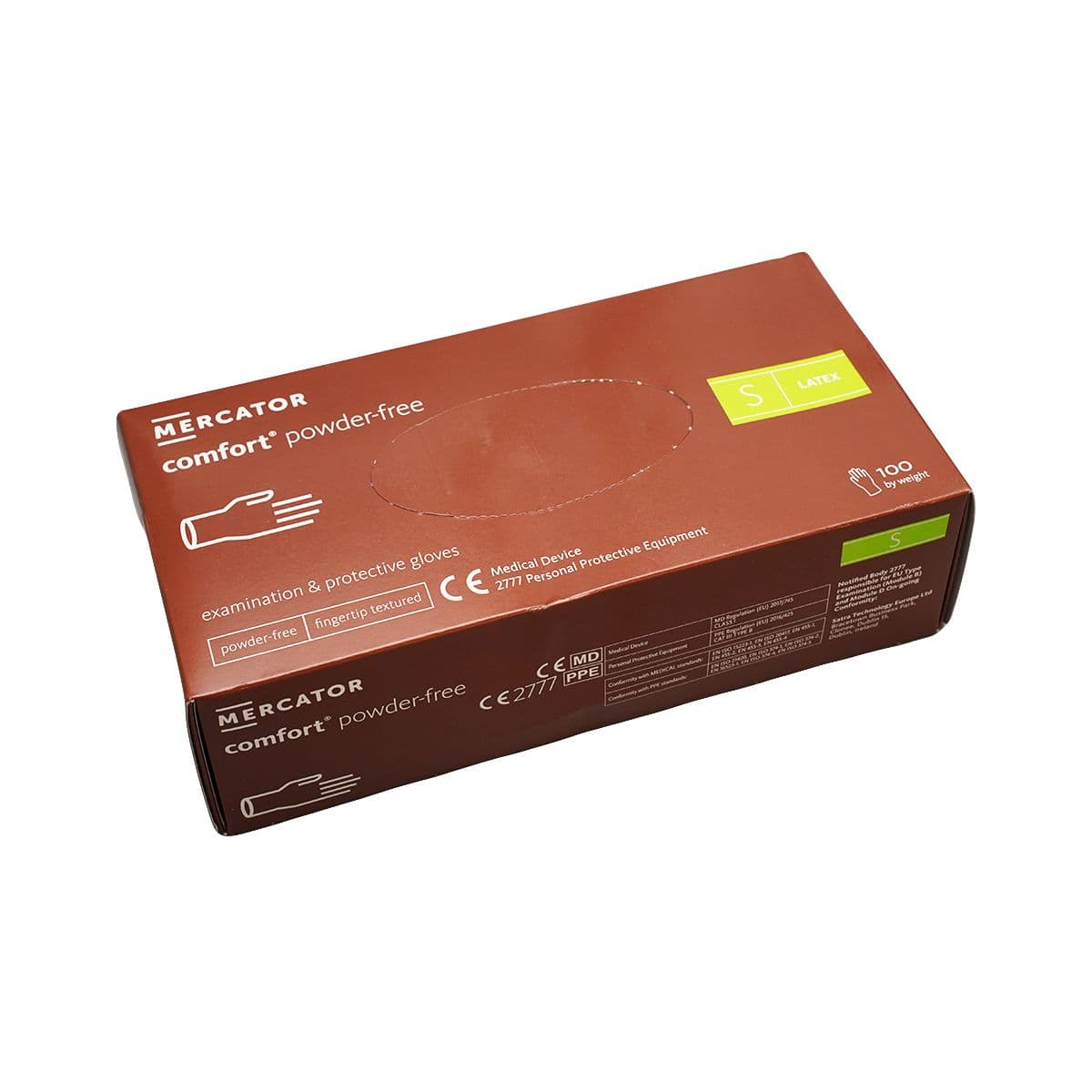 ხელთათმანი არასტერილური S ზომა პუდრის გარეშე Comfort 50 წყვილი