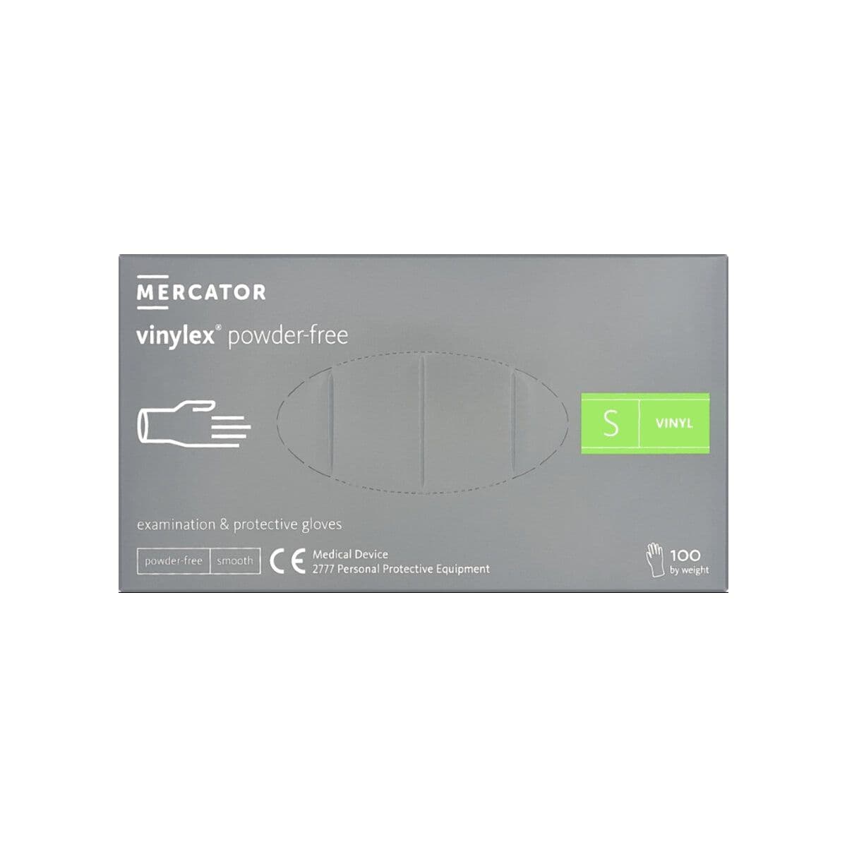 ხელთათმანი არასტერილური S ზომა პუდრის გარეშე Vinylex 50 წყვილი