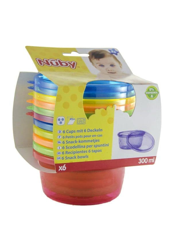 საჭმლის კონტეინერი დიდი 6ცალი 1164 ნუბი - Nuby