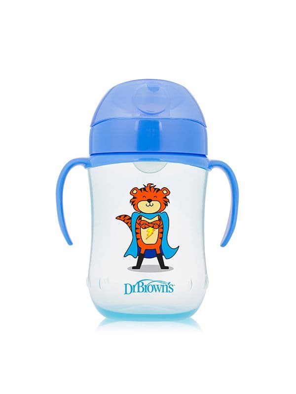 ჭიქა ლურჯი რბილი თავსახურით 270მლ 1184 დოქტორ ბრაუნი - DrBrowns