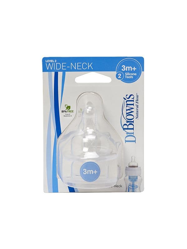 ფართო ყელიანი ბოთლის სილიკონის საწოვარა 2 ცალი 0372 დოქტორ ბრაუნი - DrBrowns